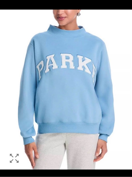 Parke Sweaters - Parke Sky Light Blue Mock-Neck Crewneck Sweater Pullover Fleece